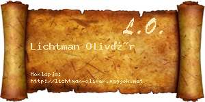 Lichtman Olivér névjegykártya